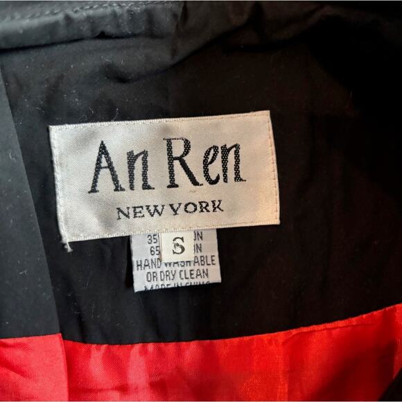 An Ren New York Jacket 1/2 Sleeve Black Cotton 2 Pockets Lined Basket Weave S - Picture 10 of 10